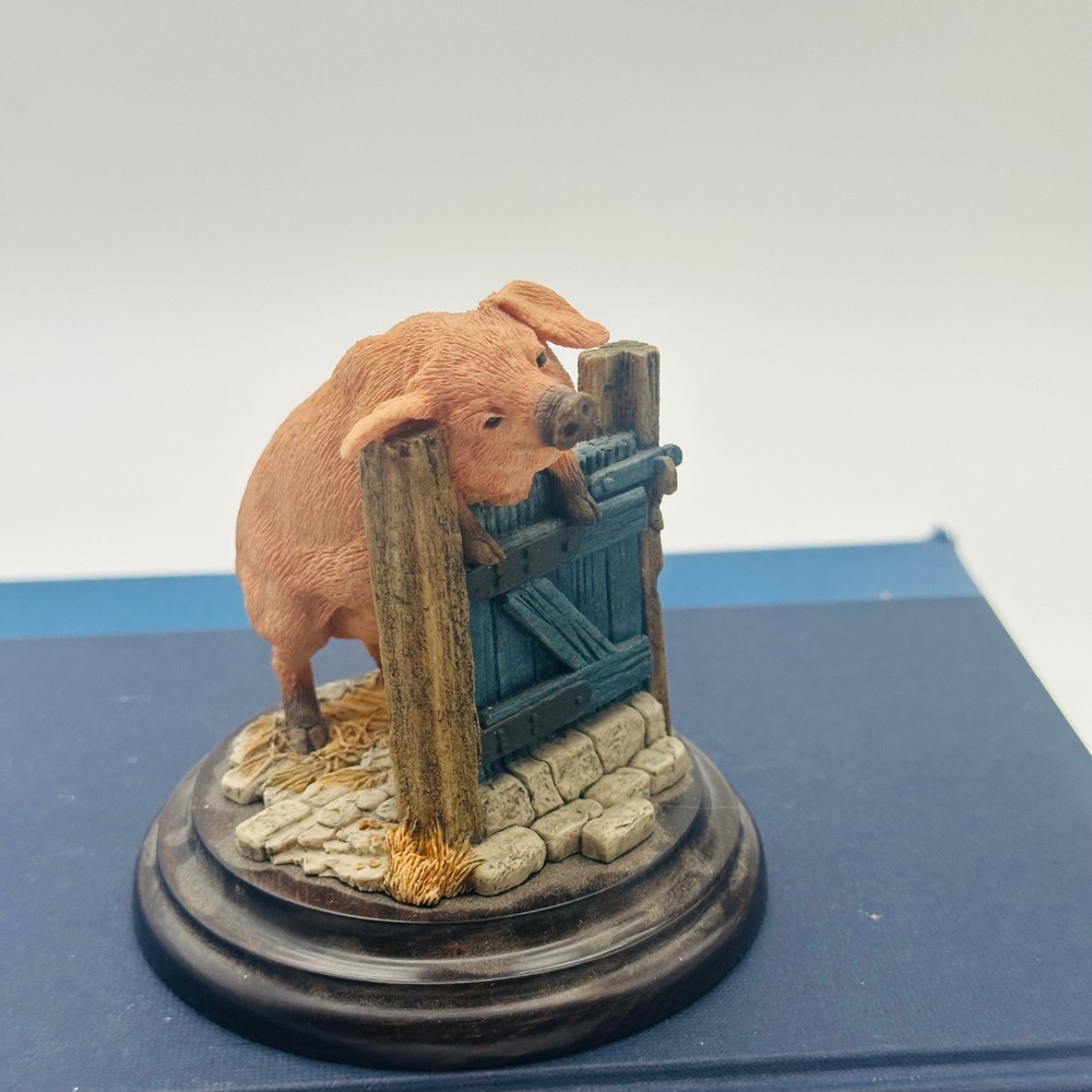 Country Artists Pig with Sty CA581 Hand Painted Figurine England